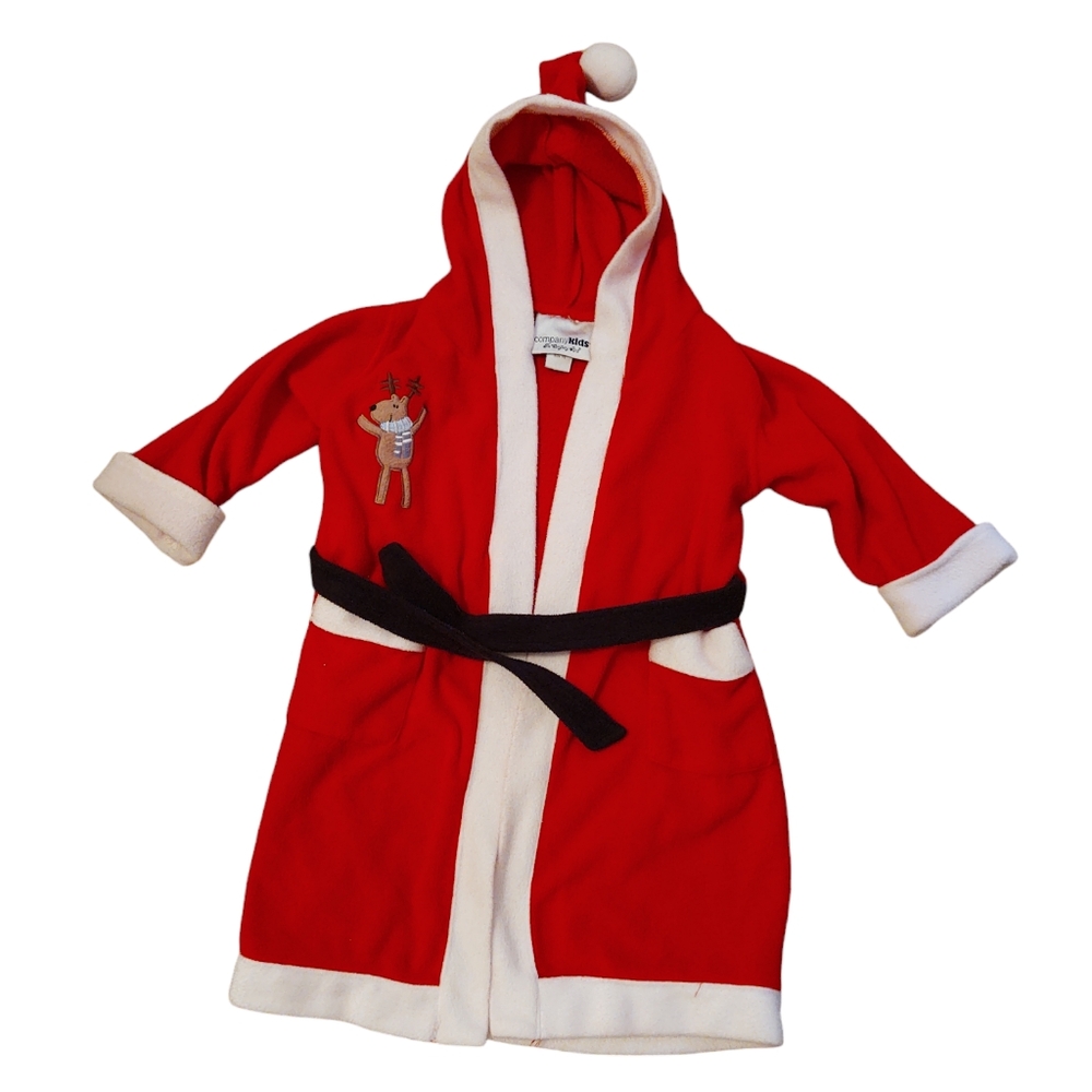 EUC The Company Store Childrens Christmas Fleece Robe Size XS (3/4)